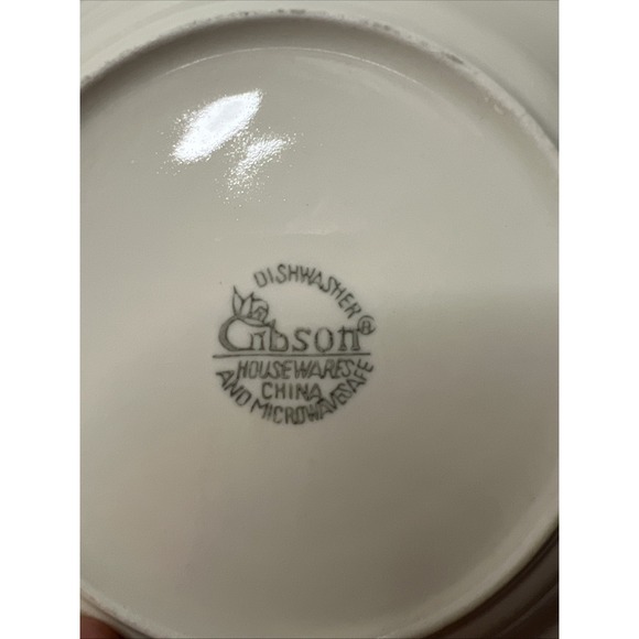 6 Gibson Housewares china 7" salad ceramic plate, salad, desert, navy blue - Picture 2 of 2